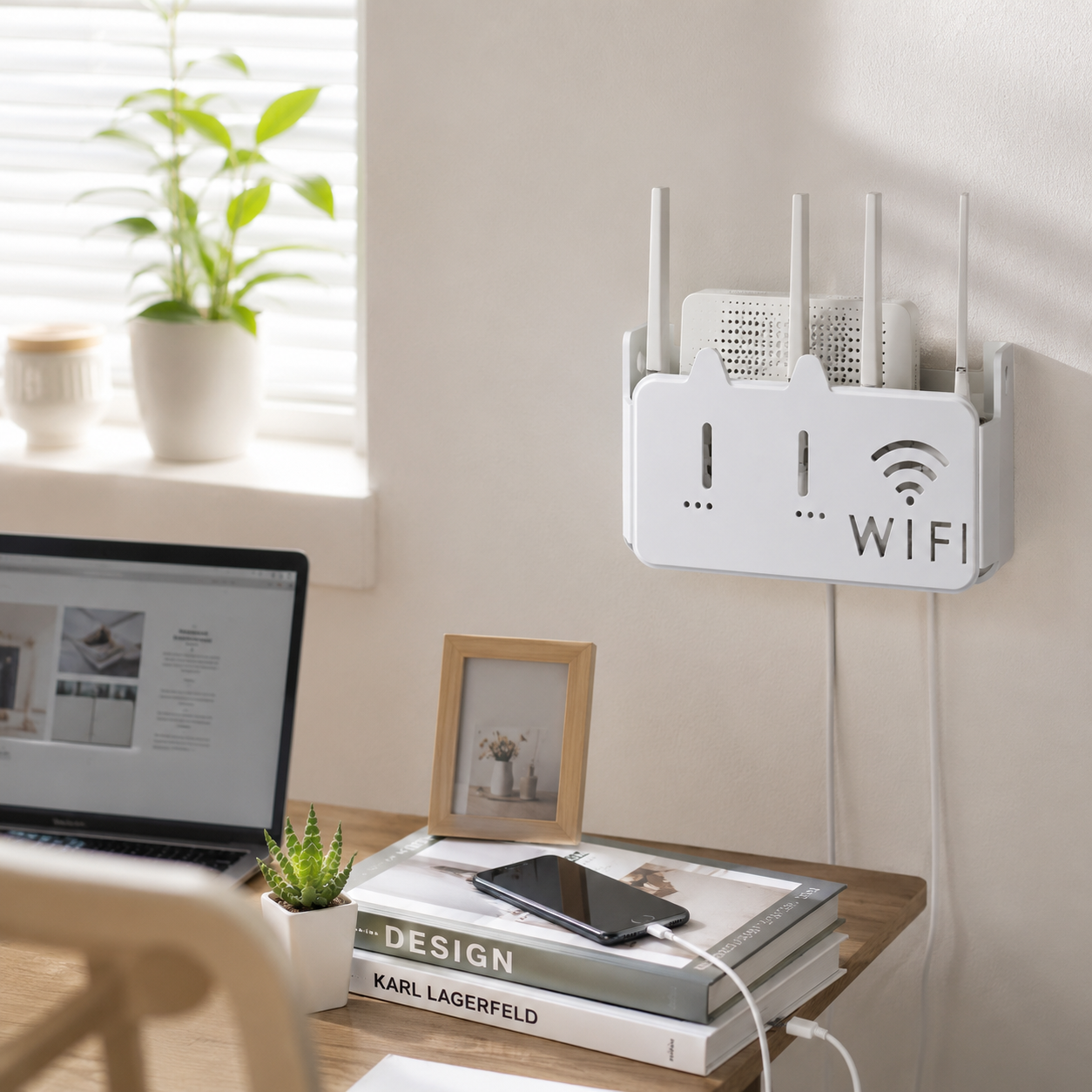Wall Hanging WiFi Router Storage Shelf