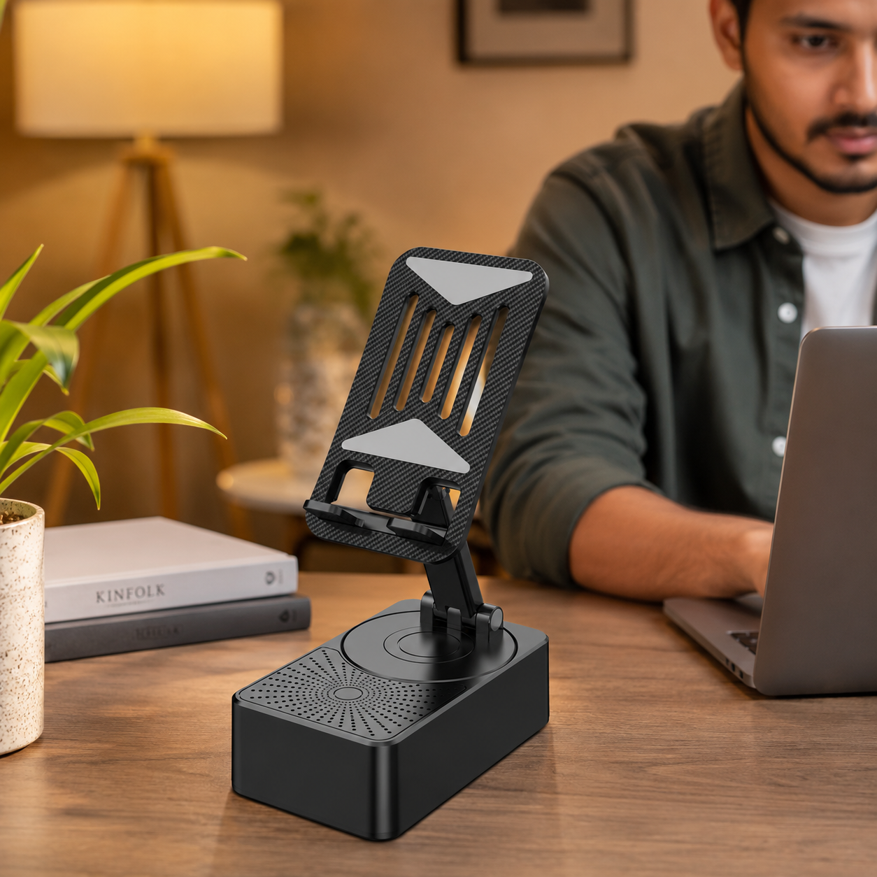 Portable 3-in-1 Bluetooth Speaker with Phone Stand & Power Bank