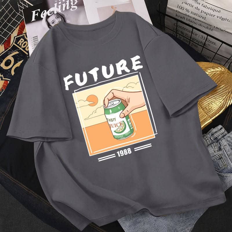 Women's Premium Printed Oversized Cotton Tee