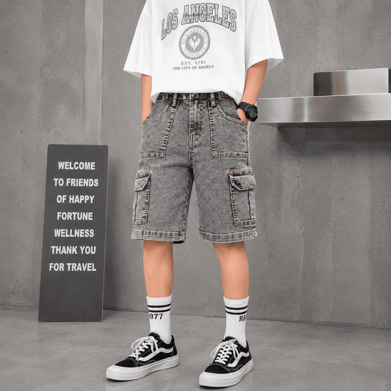 Boys Denim Jean Shorts – Classic Washed Blue Finish