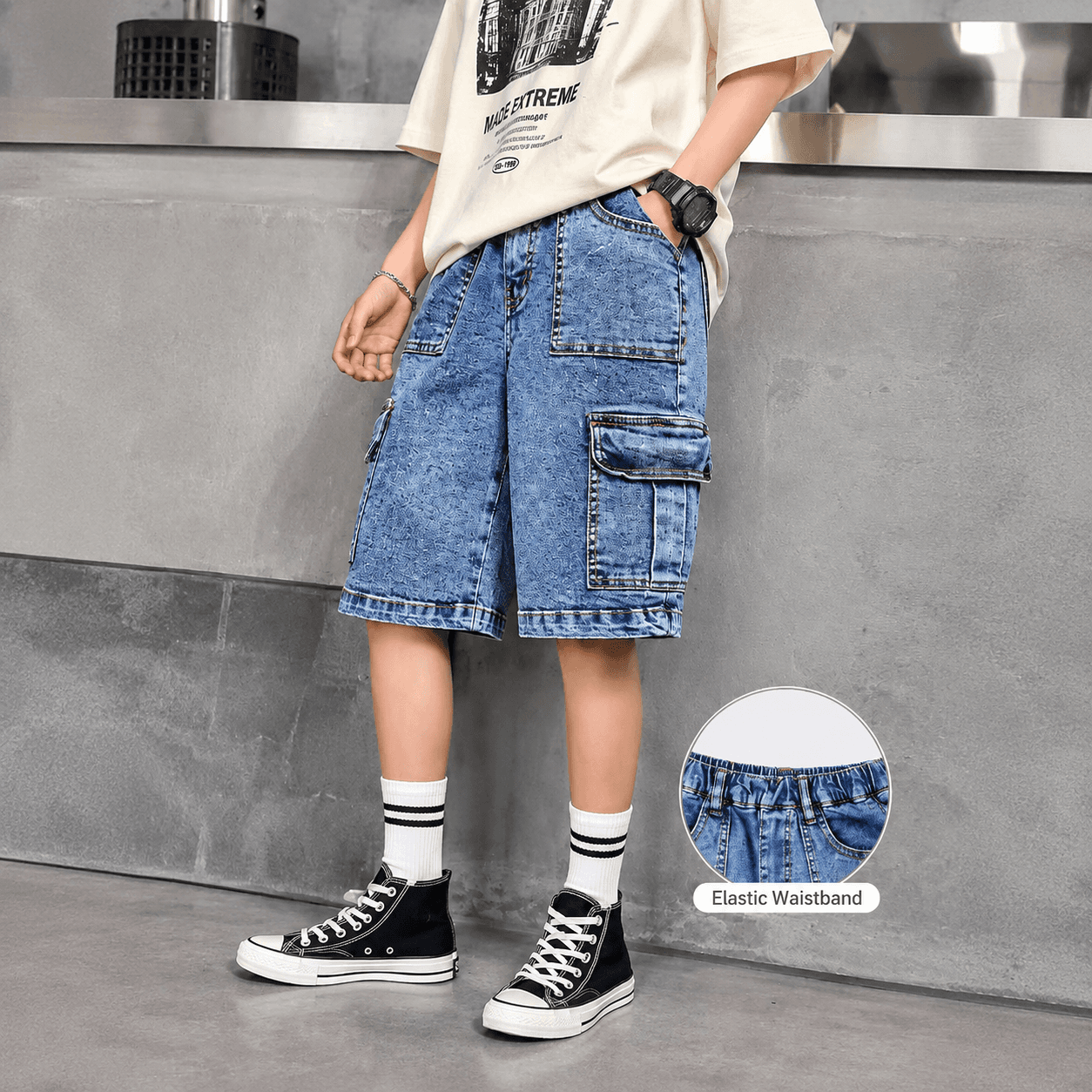 Boys Denim Shorts – Premium Washed Denim Comfort Collection
