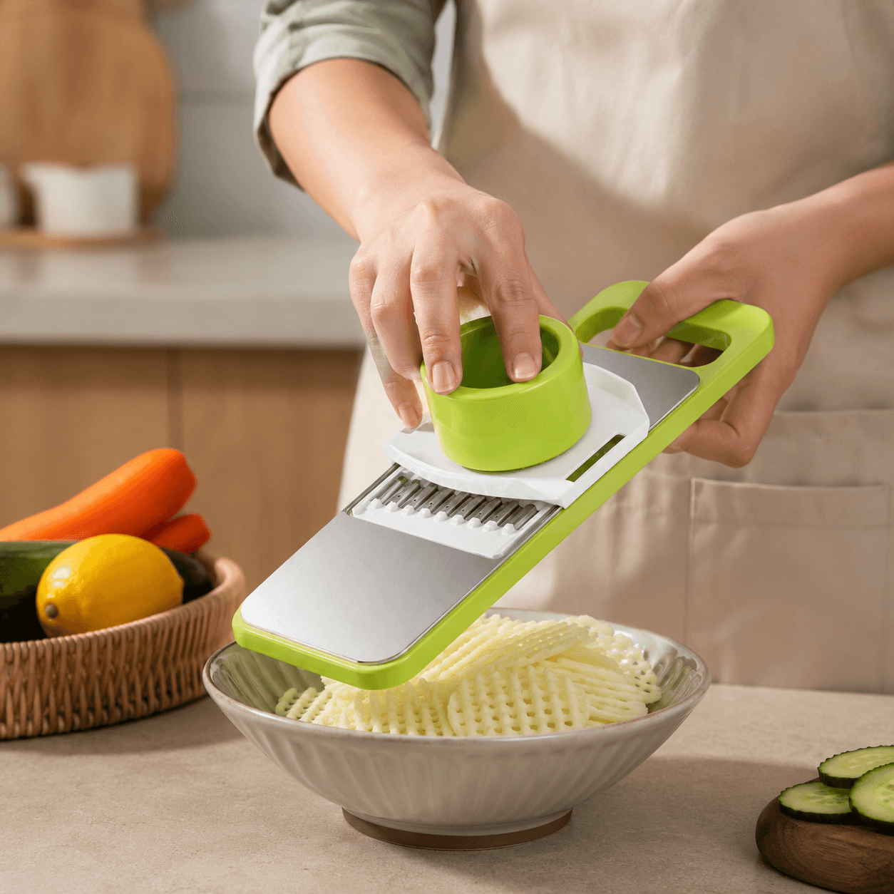 5 in1 Stainless Steel Multi-Blade Vegetable Cutter & Slicer 