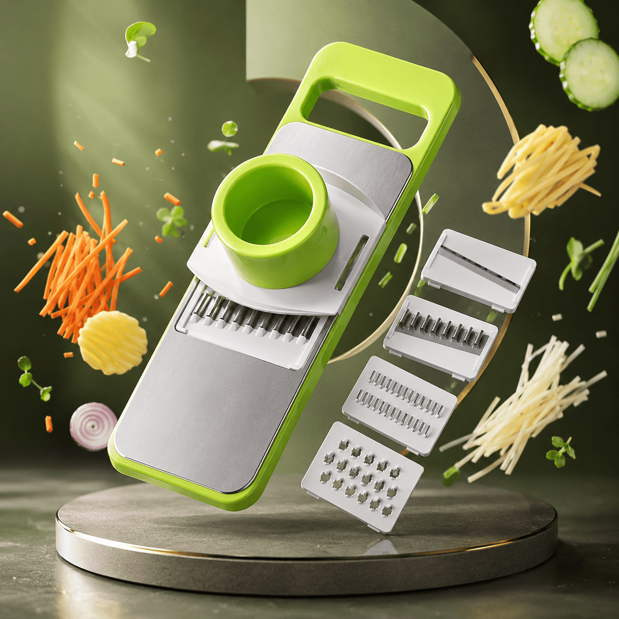 5 in1 Stainless Steel Multi-Blade Vegetable Cutter & Slicer 