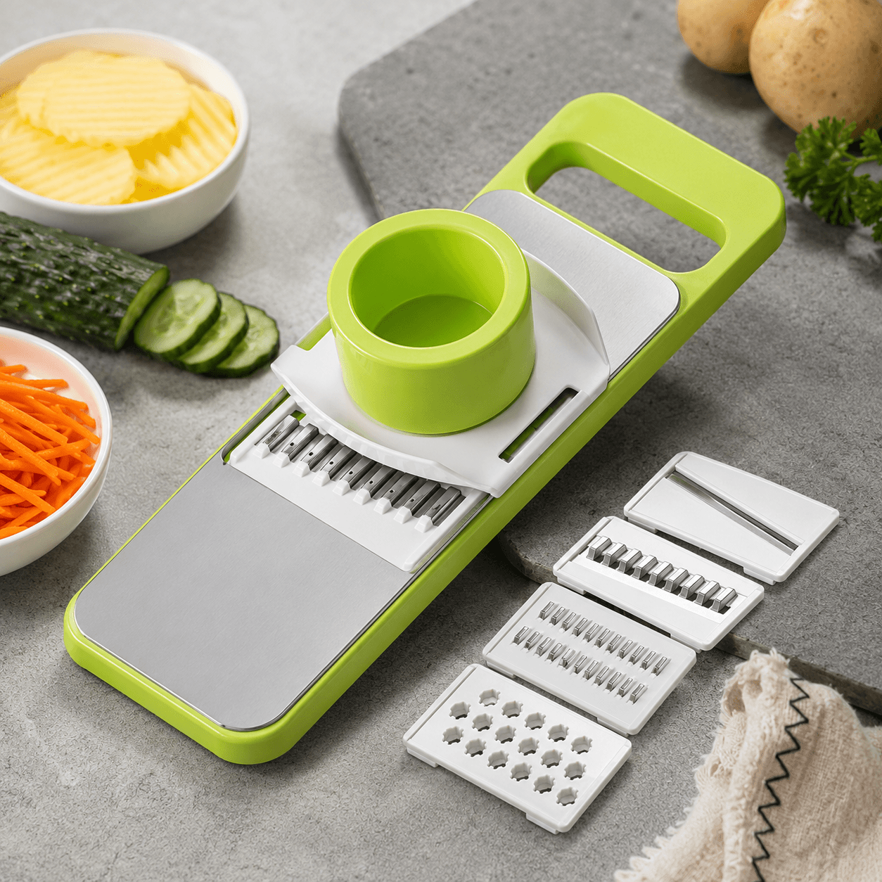 5 in1 Stainless Steel Multi-Blade Vegetable Cutter & Slicer 