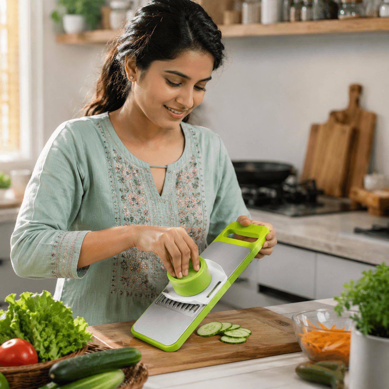 5 in1 Stainless Steel Multi-Blade Vegetable Cutter & Slicer 