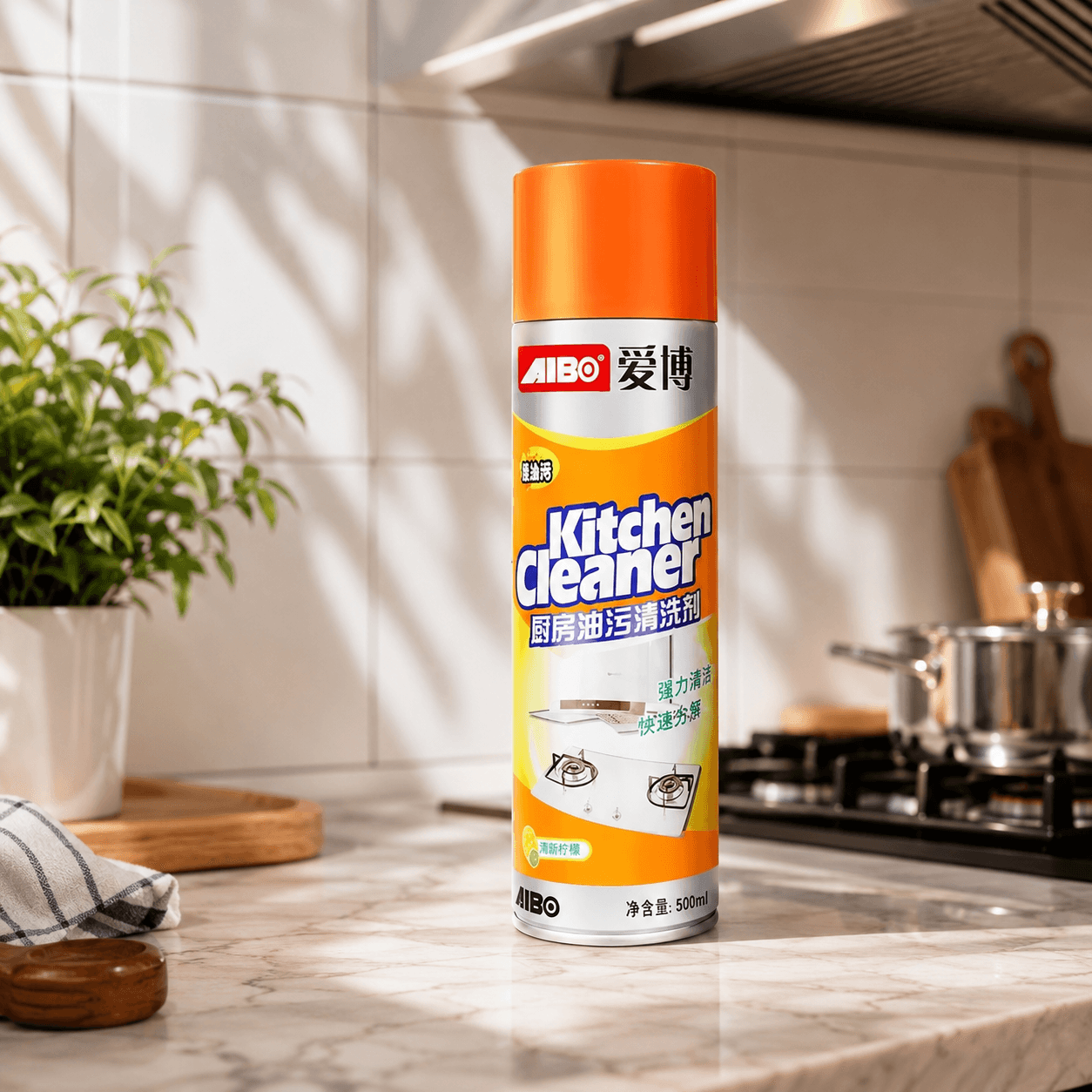Kitchen Foam Cleaner 500ml Spray for Grease & Stains