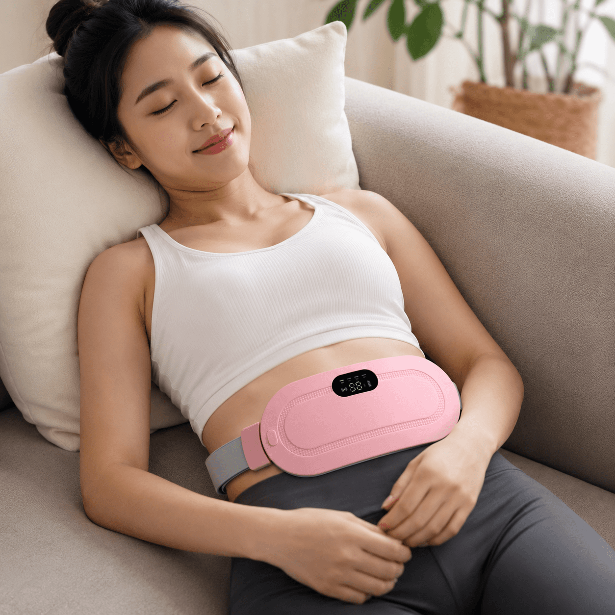 Heating Pad for Period Cramp Relief Smart Heating | USB Rechargeable Menstrual Heating Pad with 3-Level Temperature Control.
