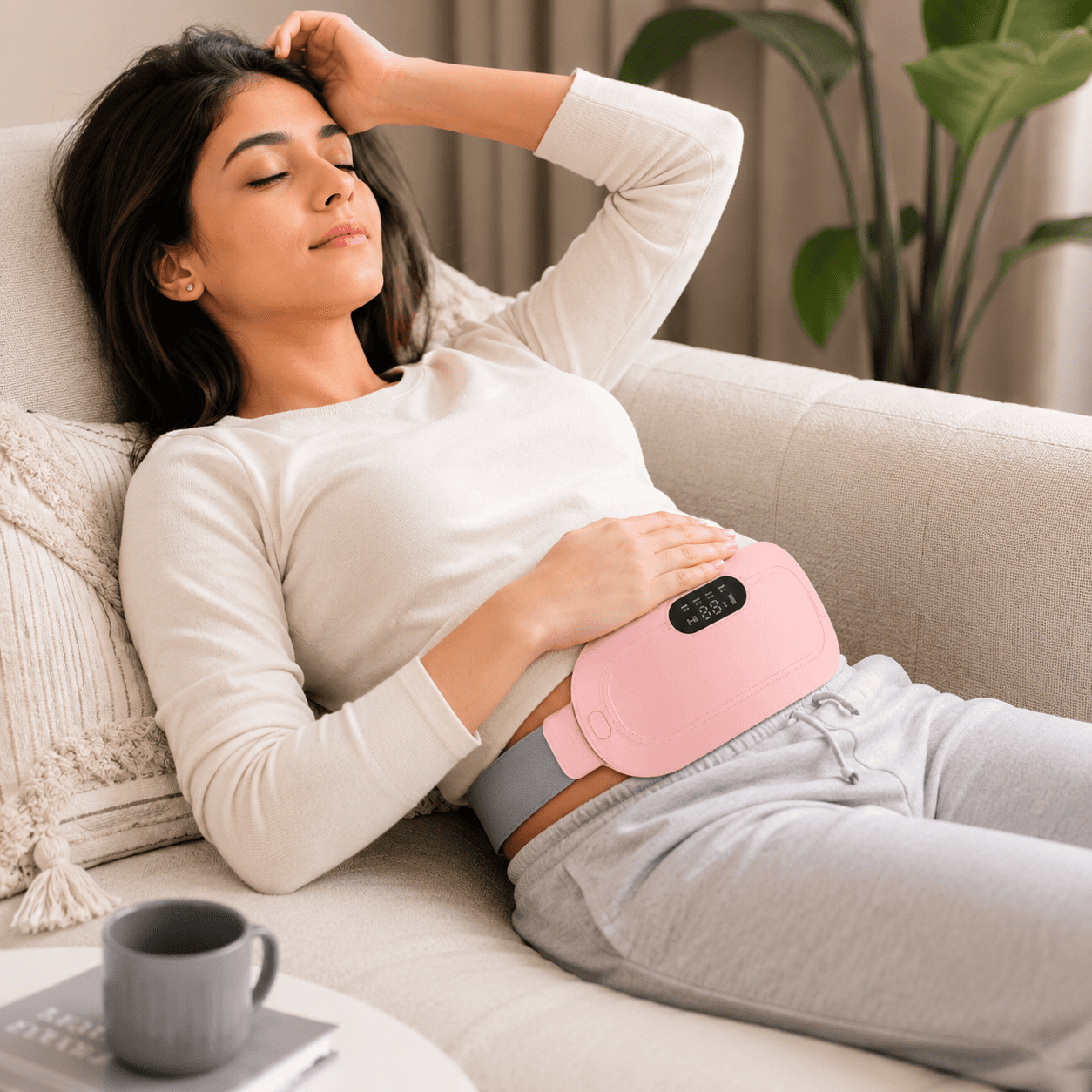 Heating Pad for Period Cramp Relief Smart Heating | USB Rechargeable Menstrual Heating Pad with 3-Level Temperature Control.