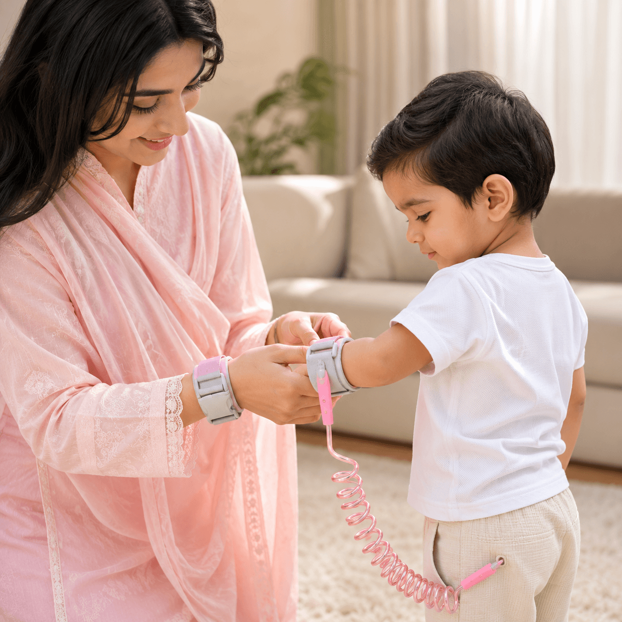 Baby Anti-Lost Wrist Link Safety Belt | Elastic Handle Anti-lost Belt for 1-10 Years Children - Cyclone