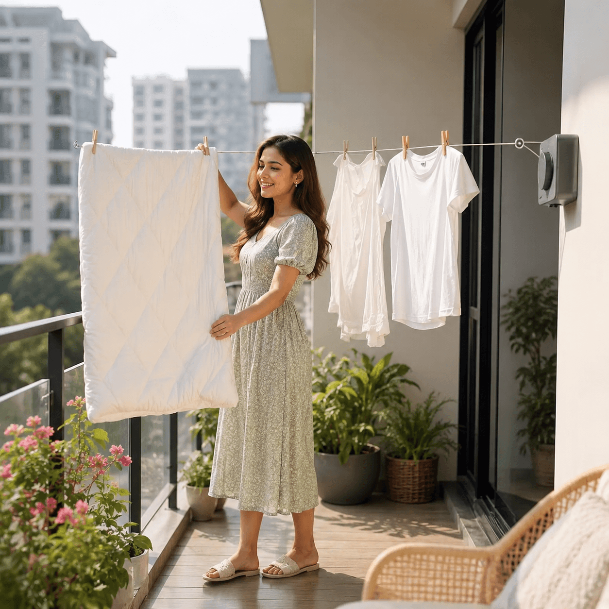 Retractable Clothes Line | 4.2M Wall Mount Laundry Drying Rope