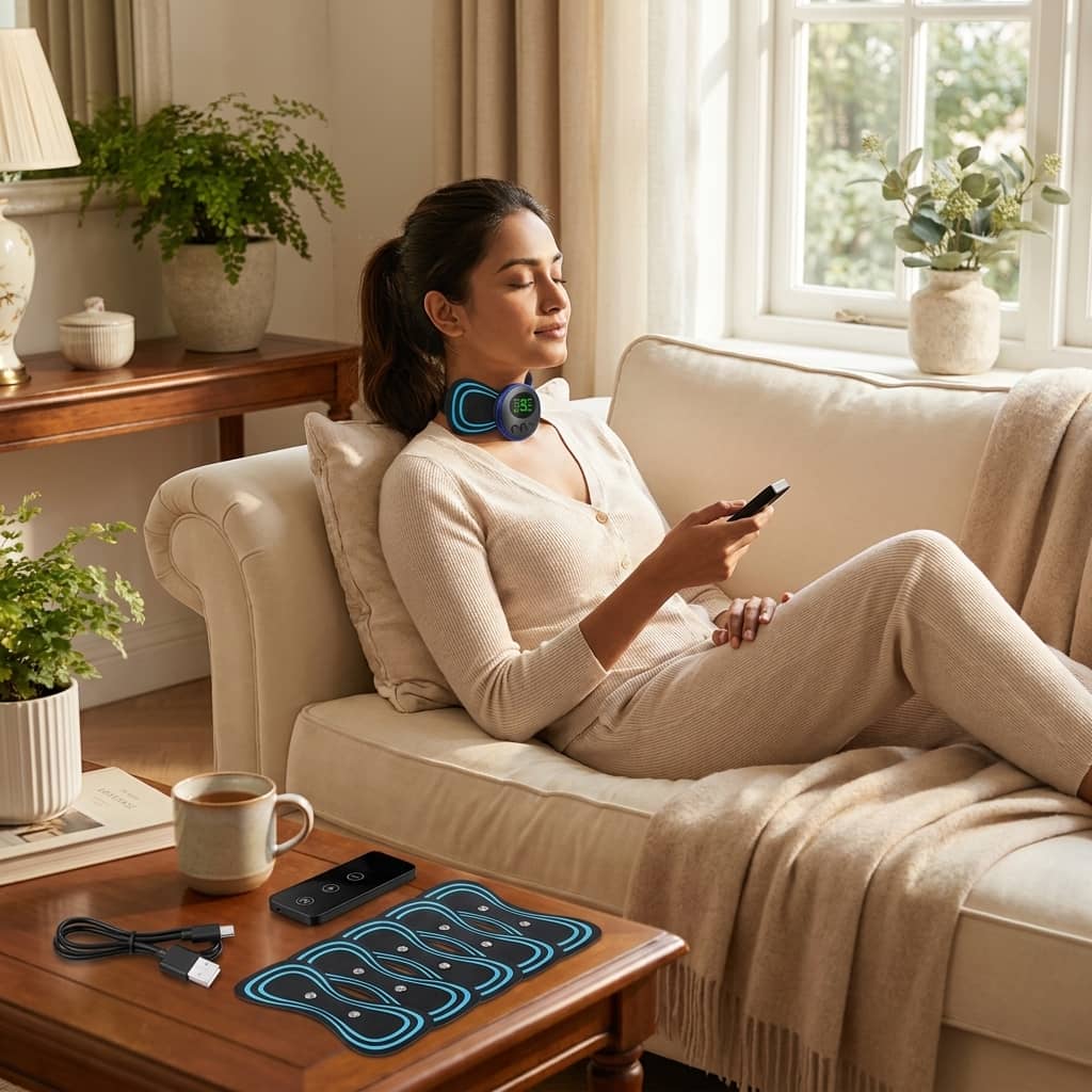Portable Mini Massager with 2 Pad Muscle Stimulator Full Body Relaxation Pain Relief