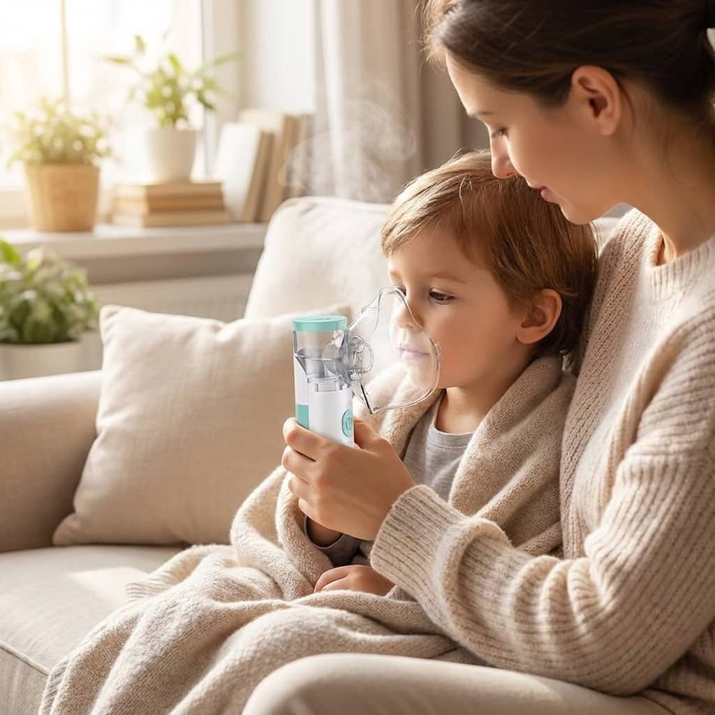 Portable Mesh Nebulizer | Ultrasonic Steam Inhaler for Kids & Adults with Smart USB Connector