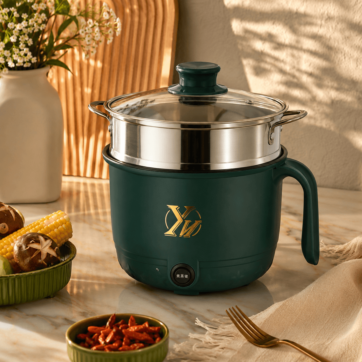 Electric Multifunctional  Rice Cooker 1.8 L Non-stick Double Layer Pot 