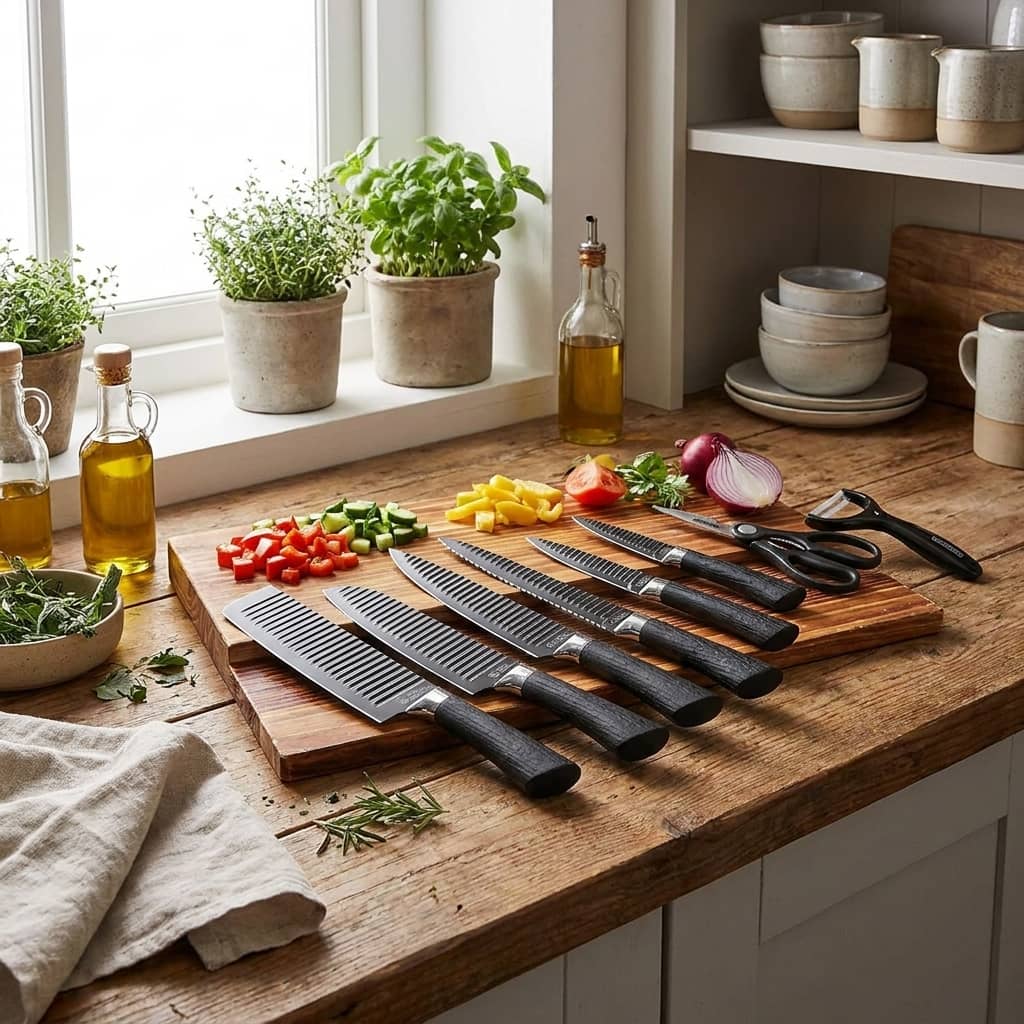 6-Piece Stainless Steel Kitchen Knife Set