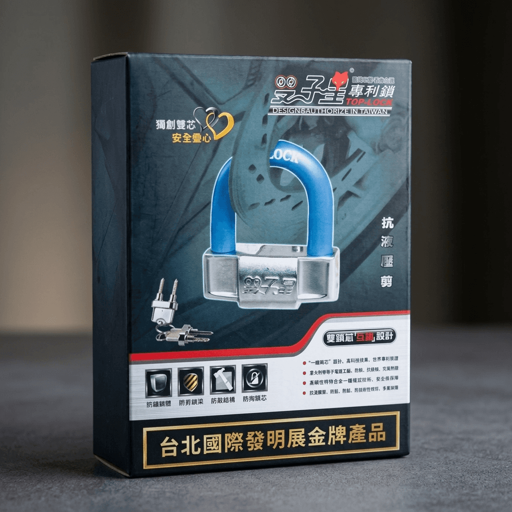 Top-Lock U-Lock (Taiwan design), double-core, with 2 keys