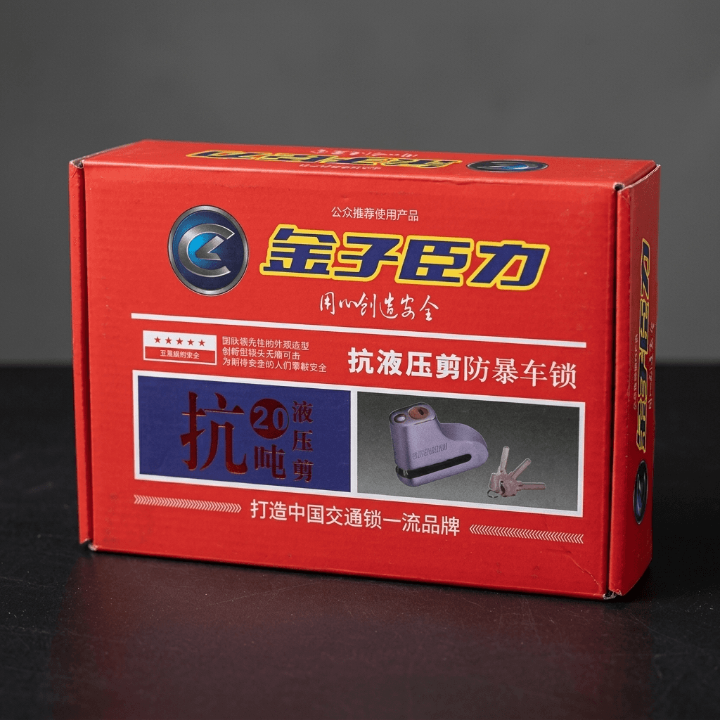 Chinese Disc Brake Lock (anti-hydraulic shear), chrome, with 2 keys