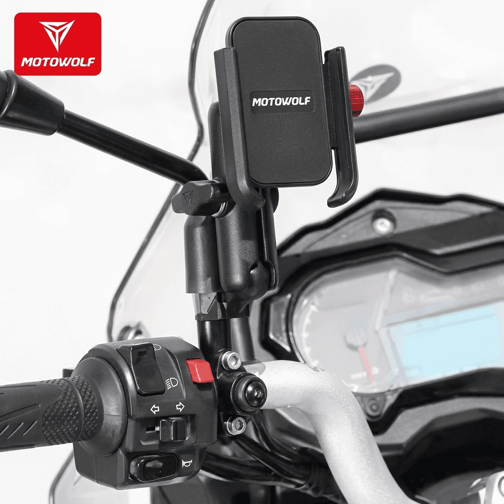 Motowolf Mobile Phone Holder (bicycle/electric bicycle/motorcycle), black