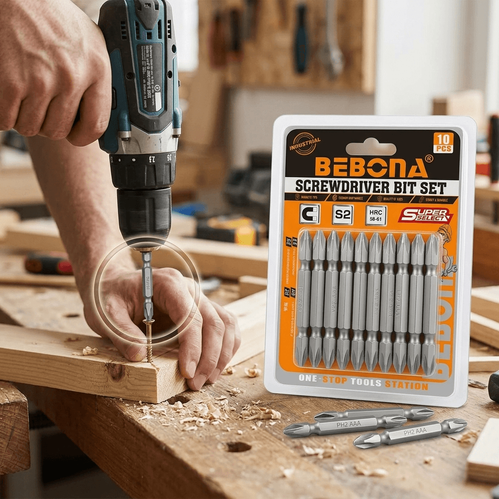Bebona Screwdriver Bit Set  10 pcs, S2 steel