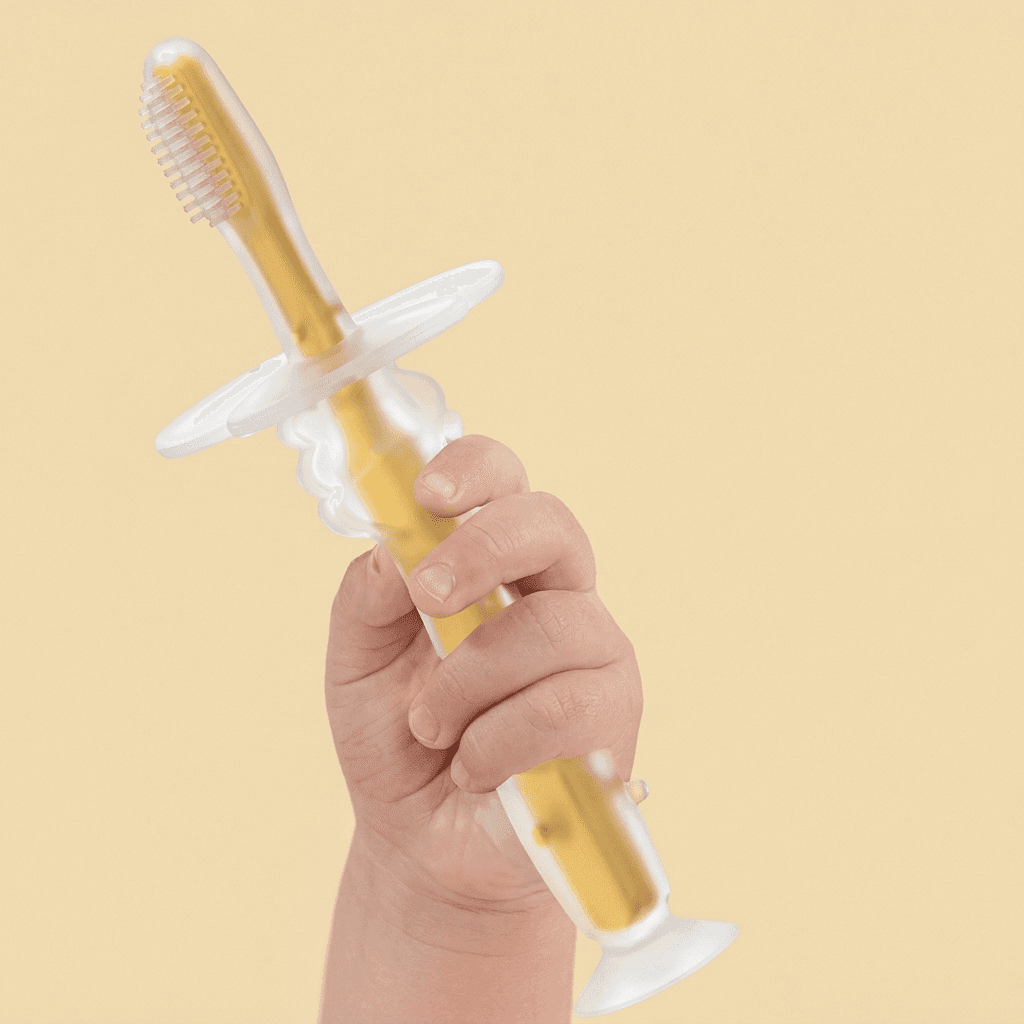 Apple Bear Silicone Baby Toothbrush (10m+)
