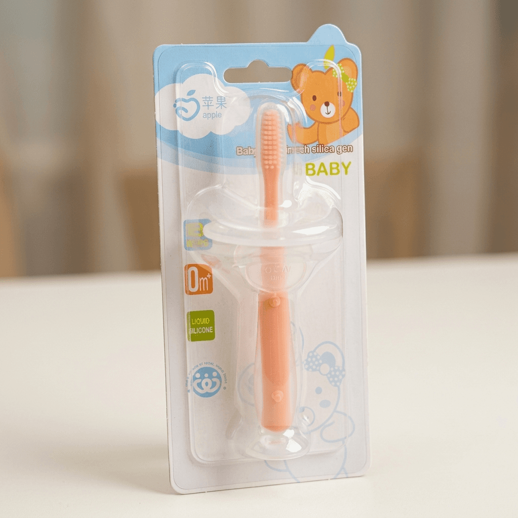 Apple Bear Silicone Baby Toothbrush (10m+)