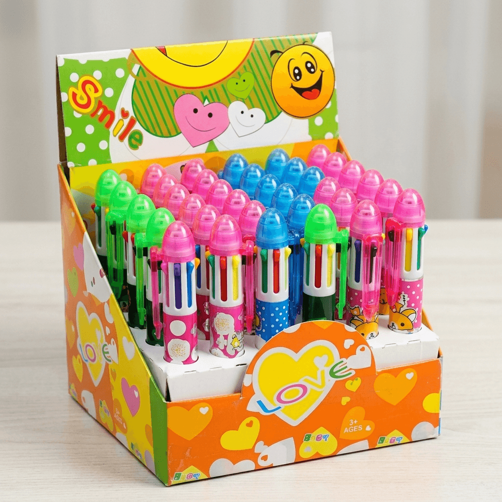 Multicolor 8 in 1 Cartoon Character Ballpoint Pens. - 36pcs