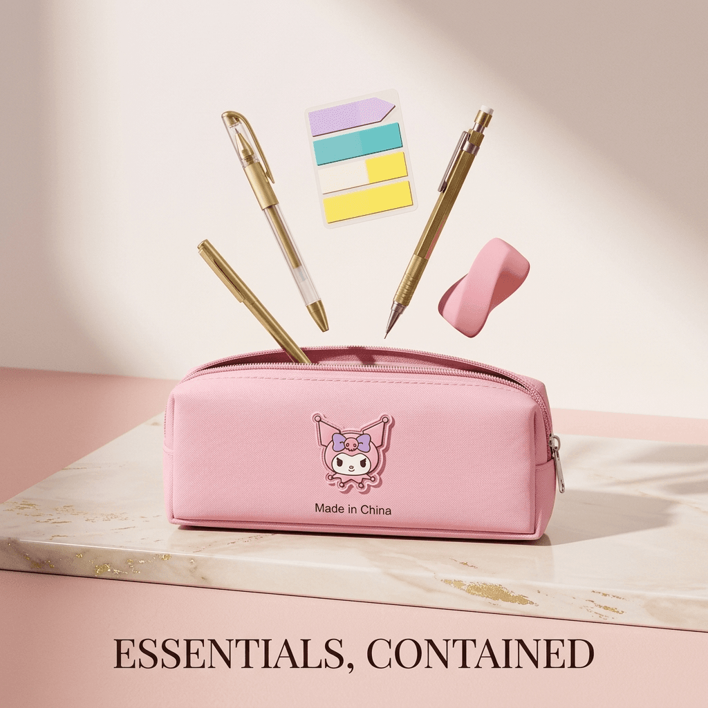 Kuromi-themed zipper pencil pouch