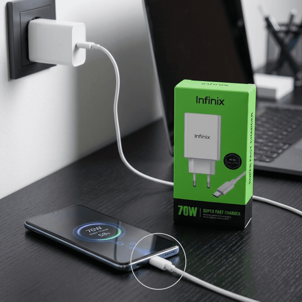 Infinix 70W Super Fast Charger (Model U700XEA)