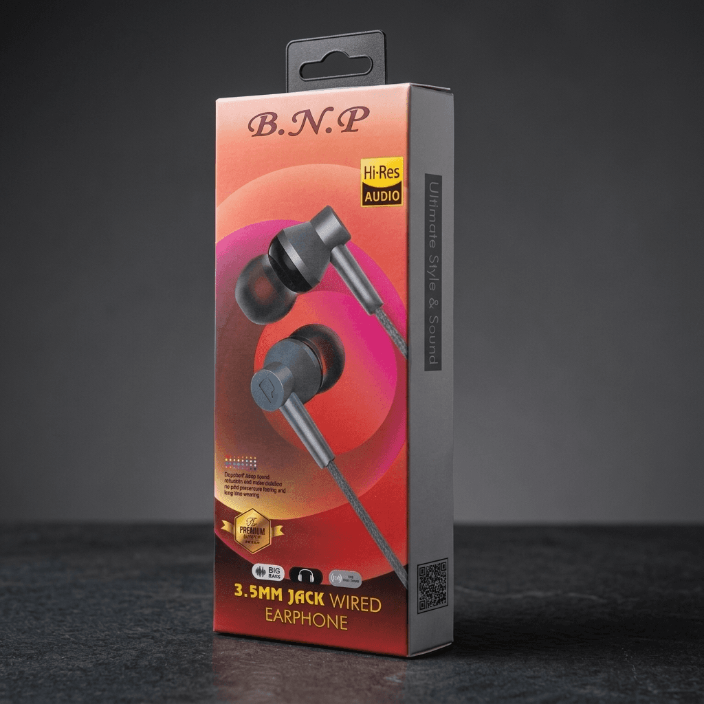B.N.P High Res Audio 3.5mm Jack Wired Premium Earphone