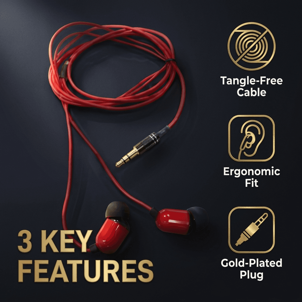 Remax RM-512 wired in-ear earphone with a 3.5mm jack and an HD microphon