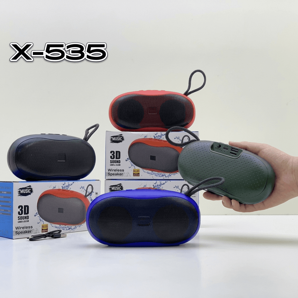 X-535 Bluetooth, USB, TF Card & FM Radio Supported 3D HiFi Audio Wireless Speaker