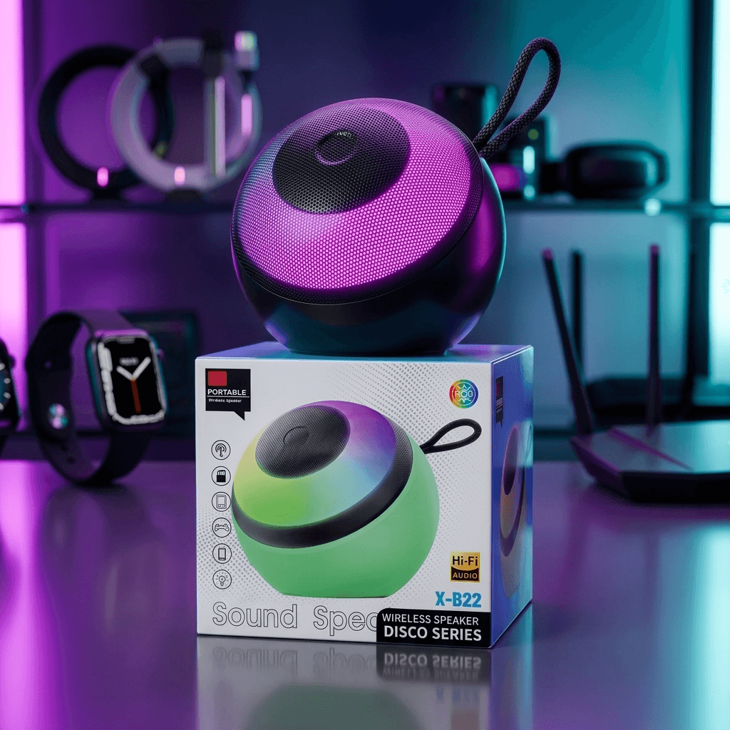 X-822 Bluetooth, USB, TF Card & FM Radio Supported Deep Bass RGB Colorful Lighting Wireless Speaker