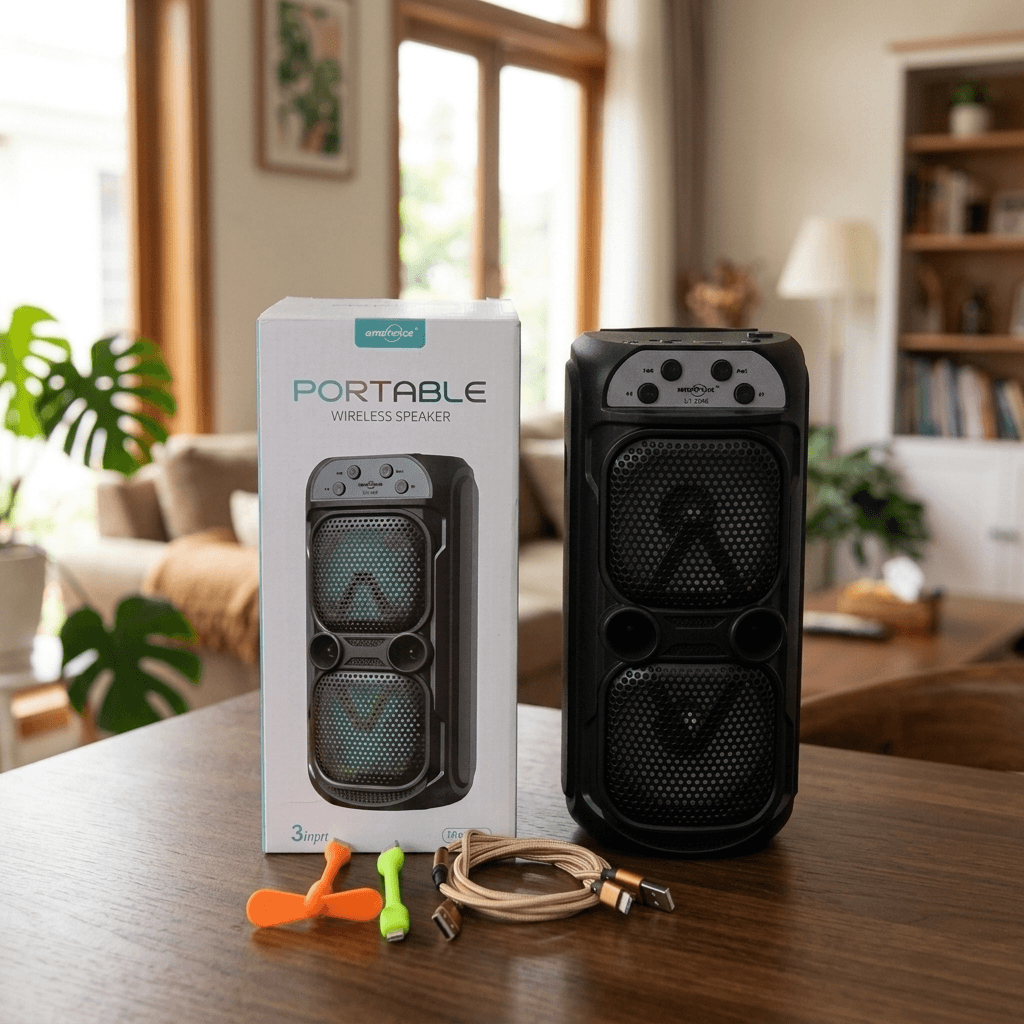 GREATNICE GTS-2165 Bluetooth, USB, TF Card Supported Wireless Speaker With FM Radio & Lighting Effects