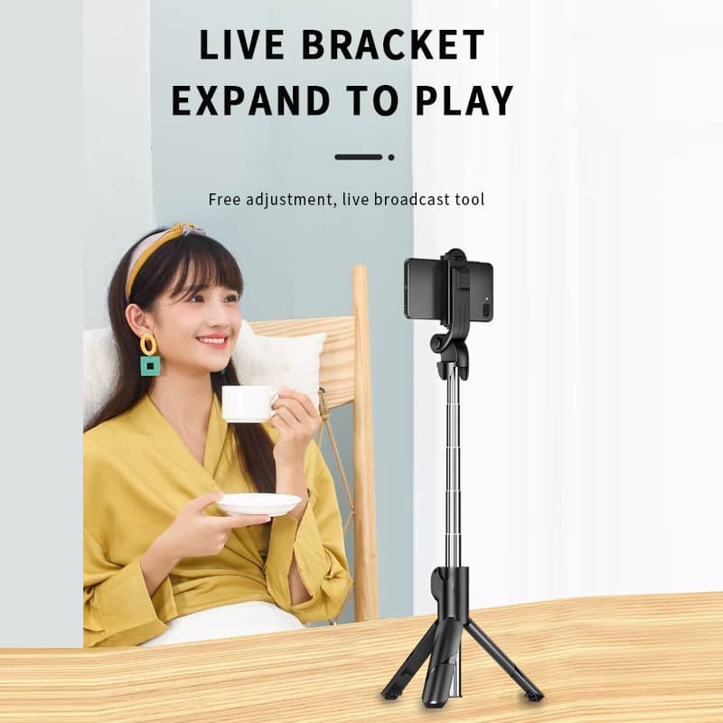 XT02 Bluetooth Extendable Selfie Stick with Wireless Remote for Making TikTok, Vlog Videos and Tripod Stand Selfie Stick for for Mobile and All Smart Phones