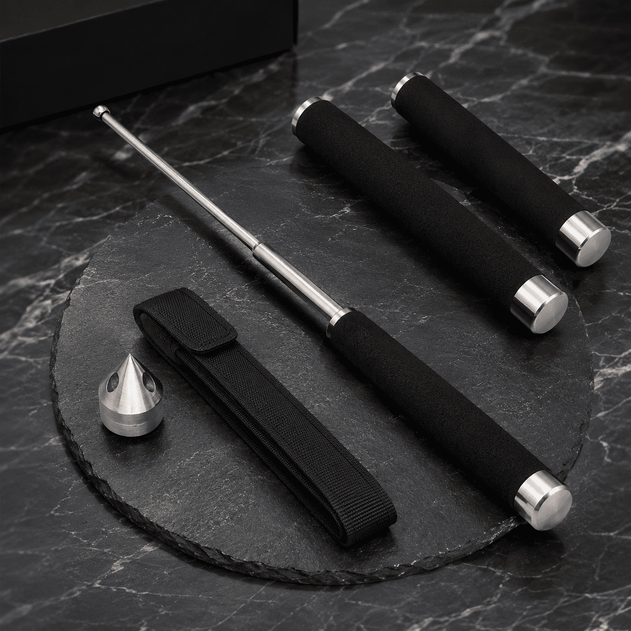 Metal Extendable Self-Defense Stick with Carrying Bag