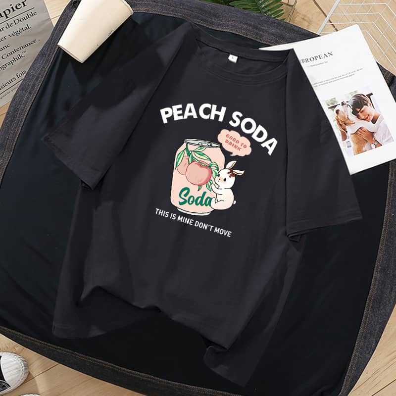 Women's Fashion Printed Oversized Cotton T Shirt - Drop Shoulder