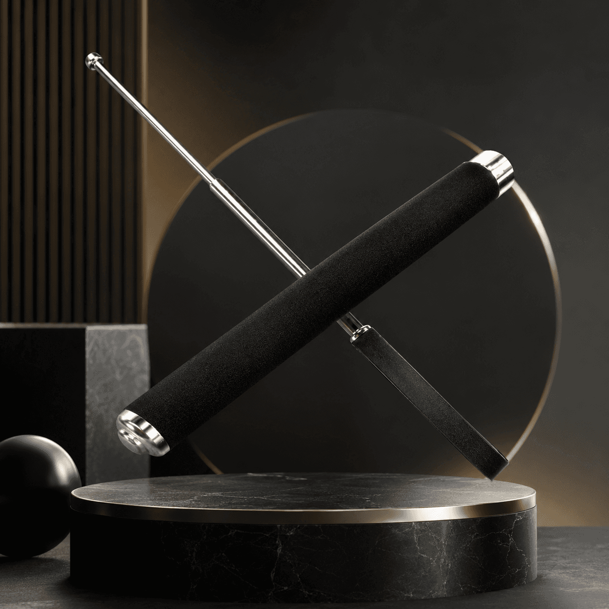 Metal Extendable Self-Defense Stick with Carrying Bag