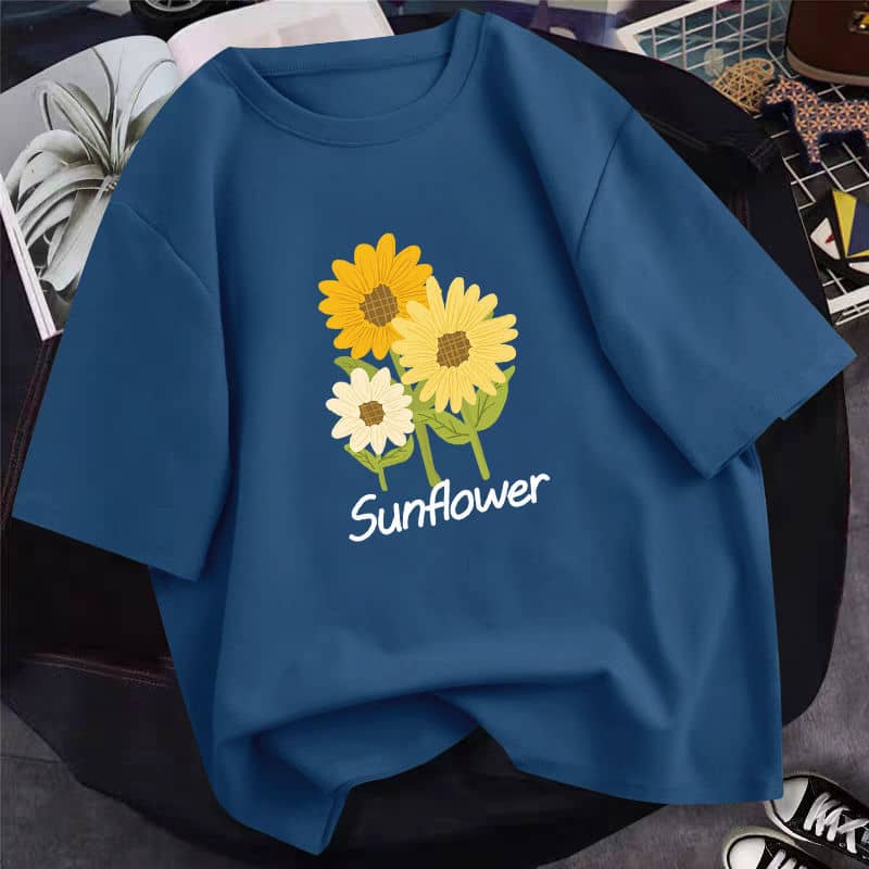 Women's Casual Oversized Graphic T Shirt - Drop Shoulder Tee