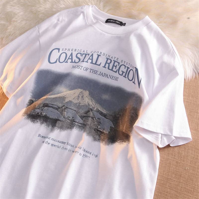 Women's Minimal Print Oversized Drop Shoulder T Shirt
