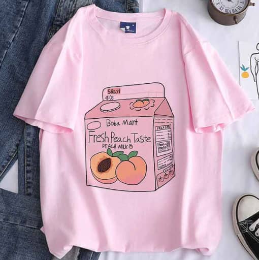 Women's Fashion Oversized Drop Shoulder Printed T Shirt