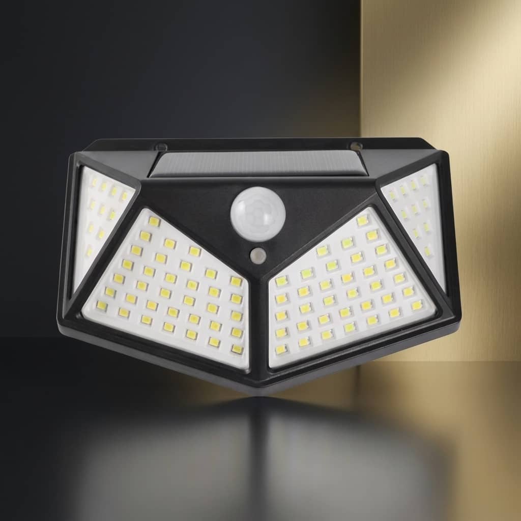 Solar 100 LED Motion Sensor Wall Lamp