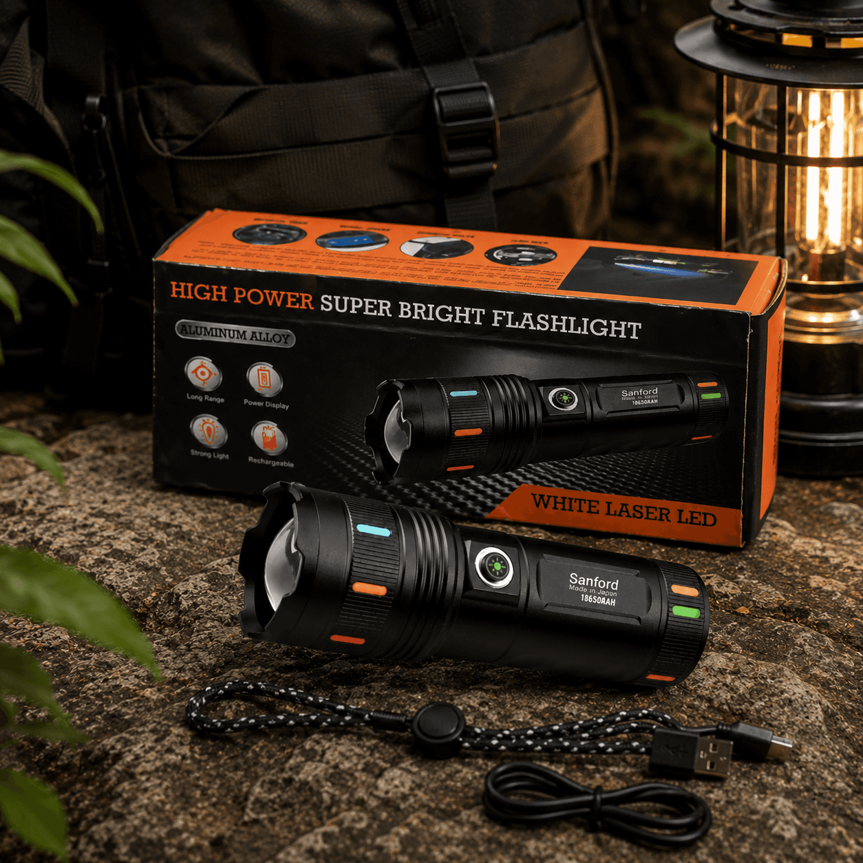 Sanford 30000mAh Rechargeable LED Flashlight