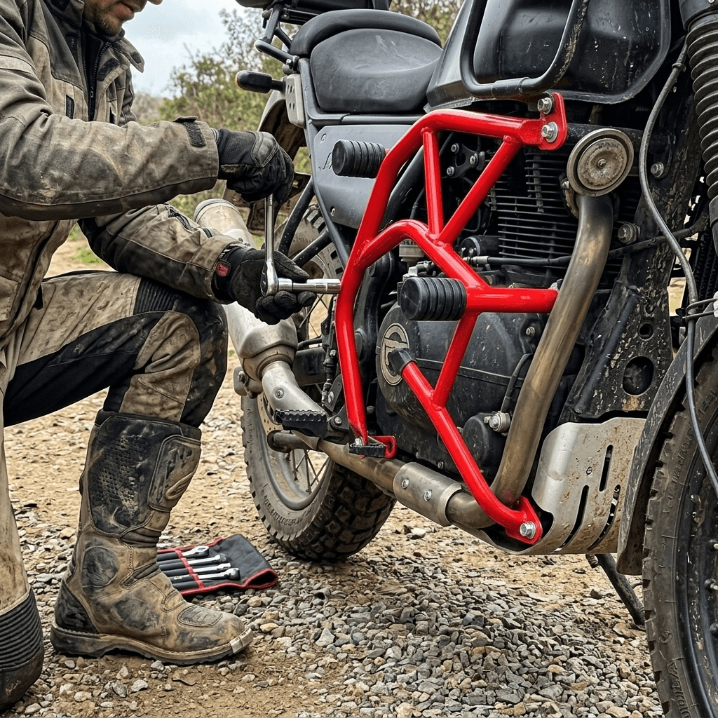 Red Bumper (Crash Guard) Set, steel frame with rubber stoppers