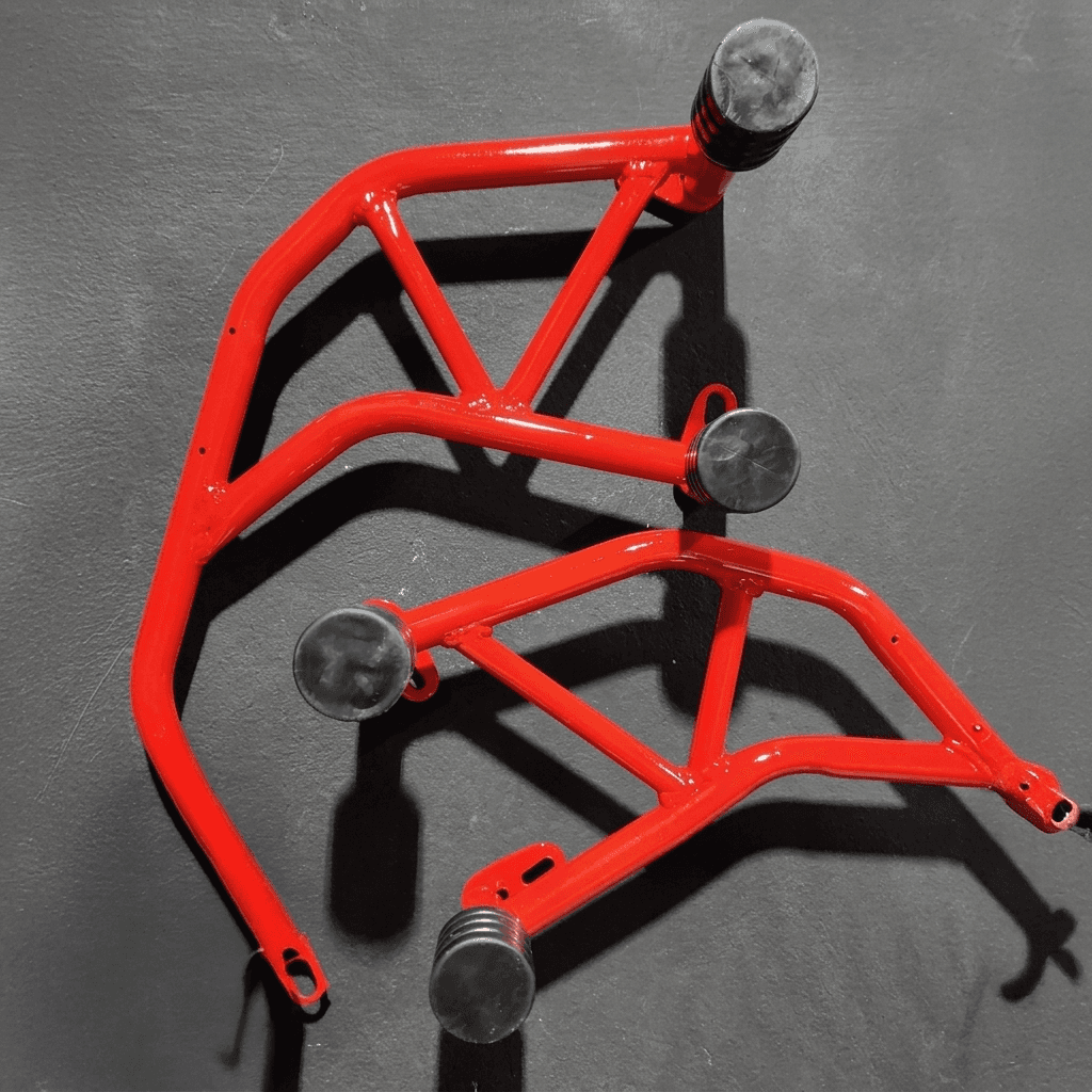 Red Bumper (Crash Guard) Set, steel frame with rubber stoppers