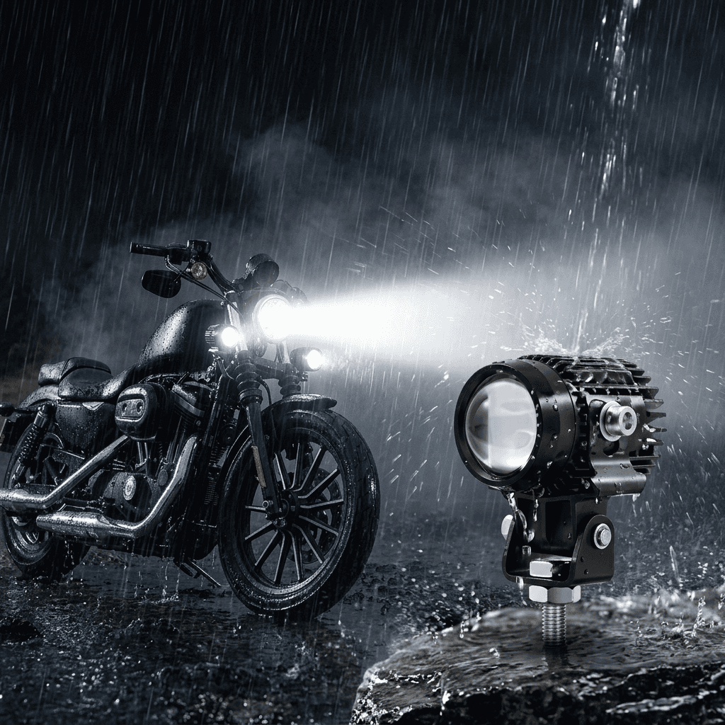 MM Fog King 3 LED Spot Light (Mini Driving Light, pair), white/yellow, 4 flash modes, waterproof