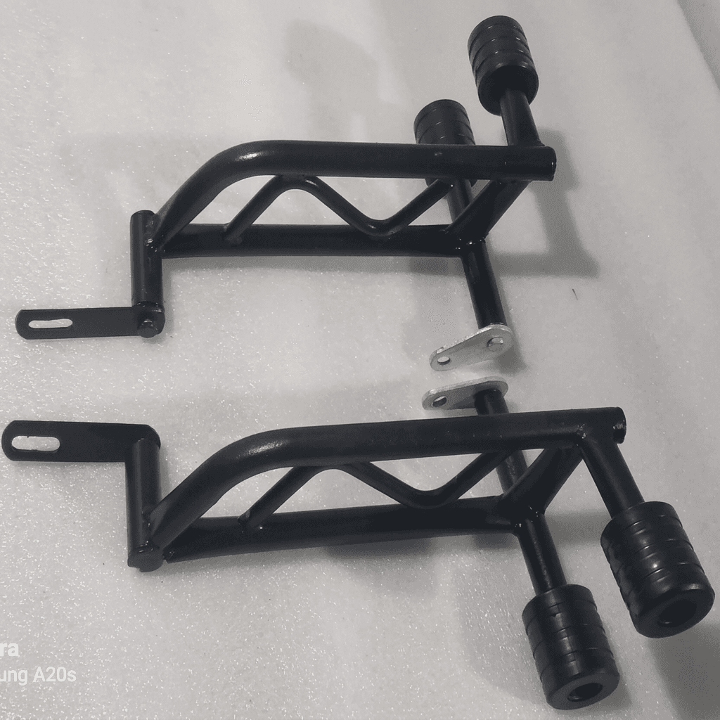 Black Bumper (Crash Guard) Set, steel frame with rubber stoppers
