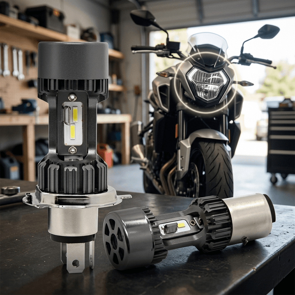 Jayan M8 LED Headlight Bulb, H4/HS1, Hi/Lo dual beam, 12-24V, 30Wx2, 3200LMx2