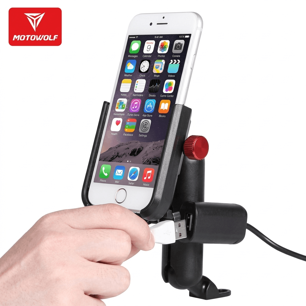 Motowolf Mobile Phone Holder (bicycle/electric bicycle/motorcycle), black