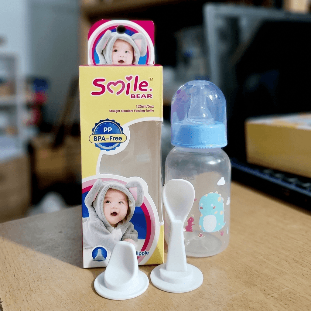 Smile Bear Feeding Bottle (250ml, PP, silicone nipple)