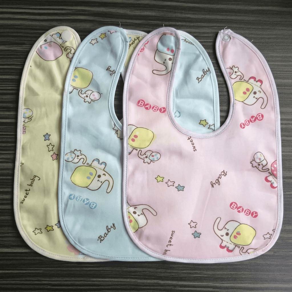 Baby Bibs Set (snap button, assorted)