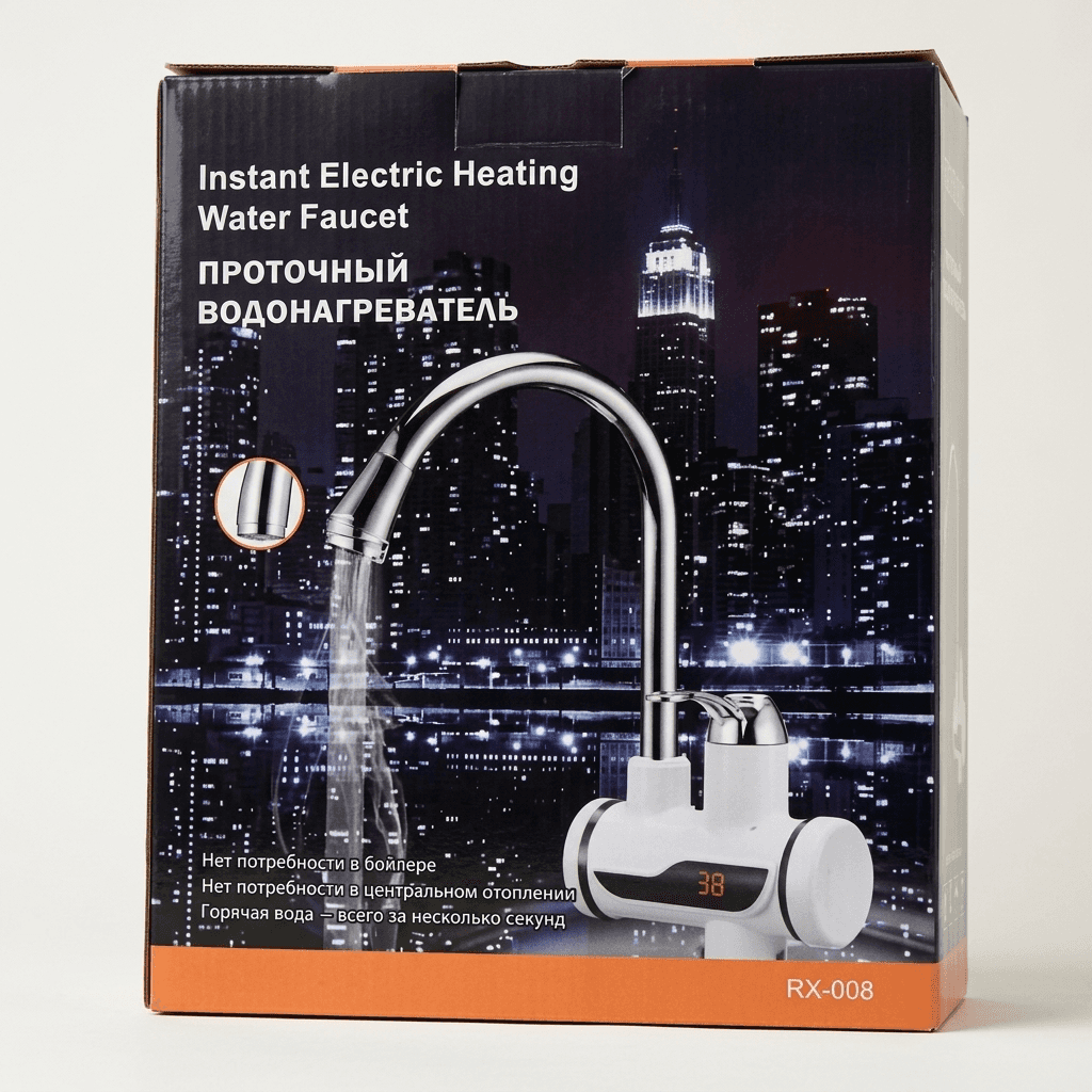 Temmax RX-008 Instant Electric Heating Water Faucet with a digital temperature displa